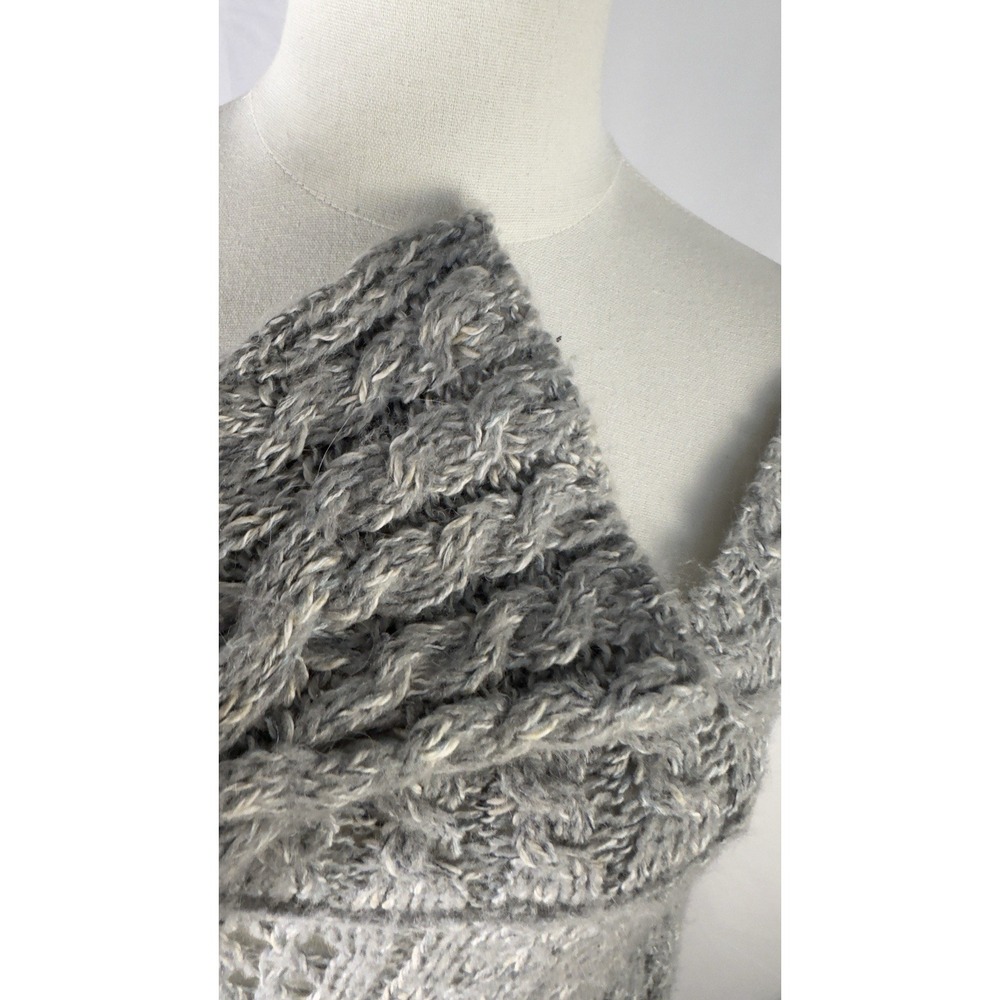Free People Open Knit Chunky Cable Sweater Tunic Grunge Distressed Sz L/G - Picture 3 of 10